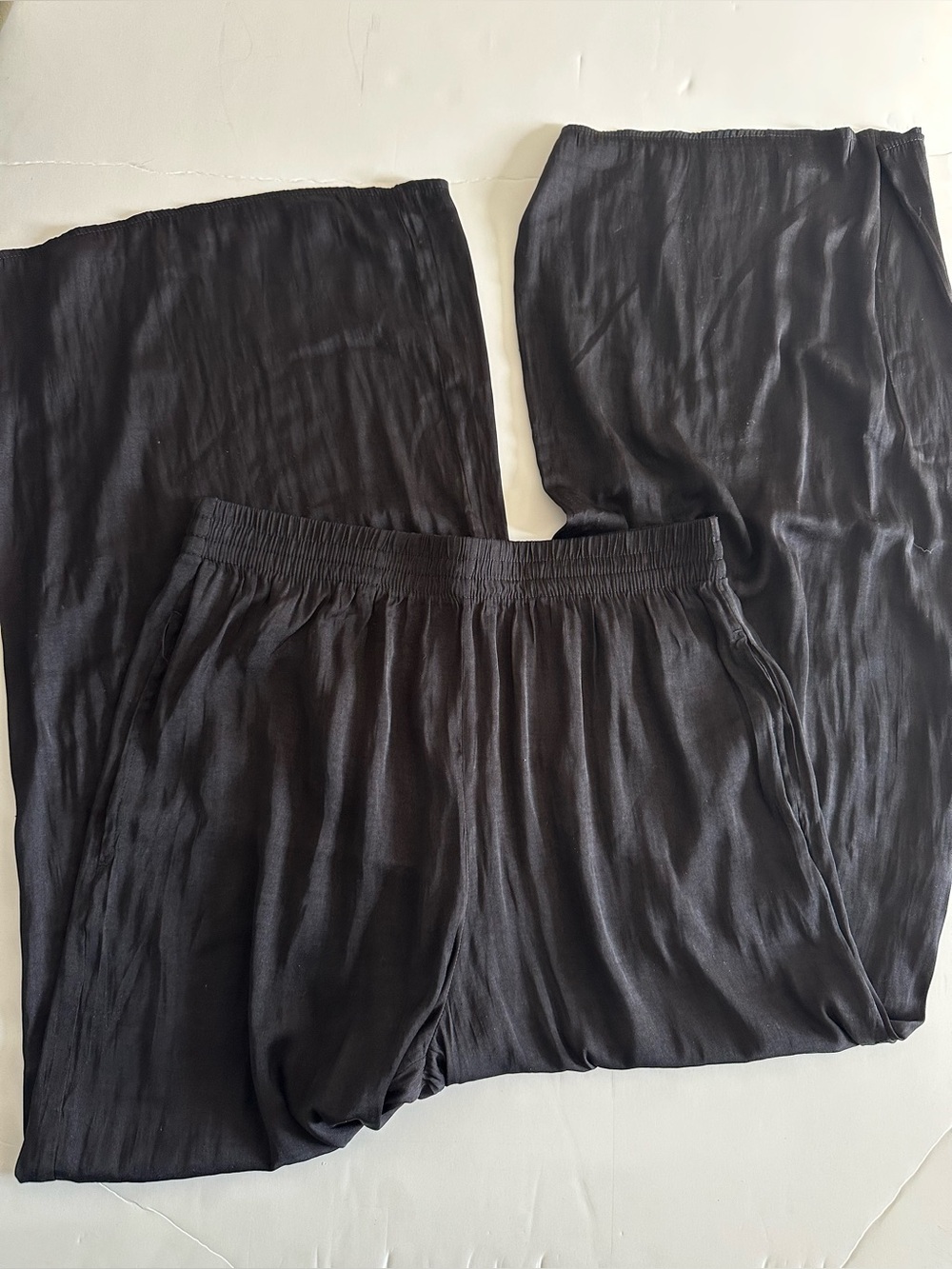 Philosophy Flowy Black Wide-Leg Pants